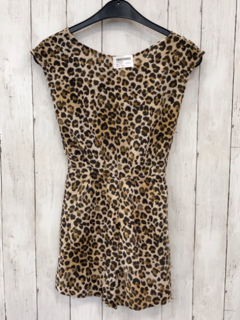 Zara  Playsuit Gr. 152  beige schwarz ocker leoprint 