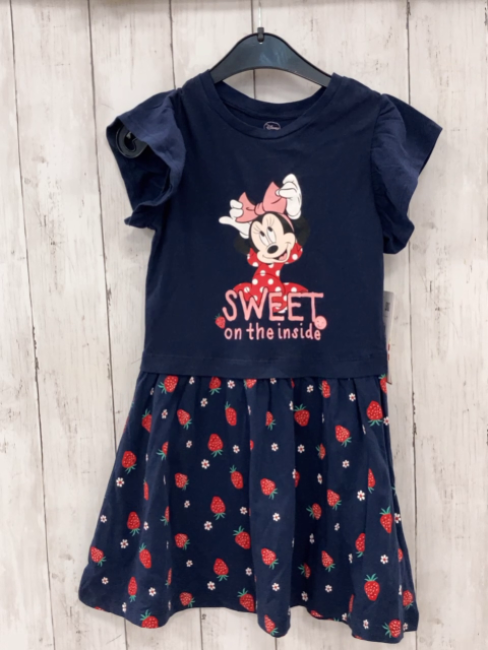 neu  Kleid  Gr. 116  blau Minnie Mouse Erdbeeren 
