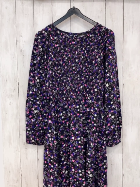 Bonprix  Kleid  Gr. 152  schwarz lila rosa weiße Sterne 