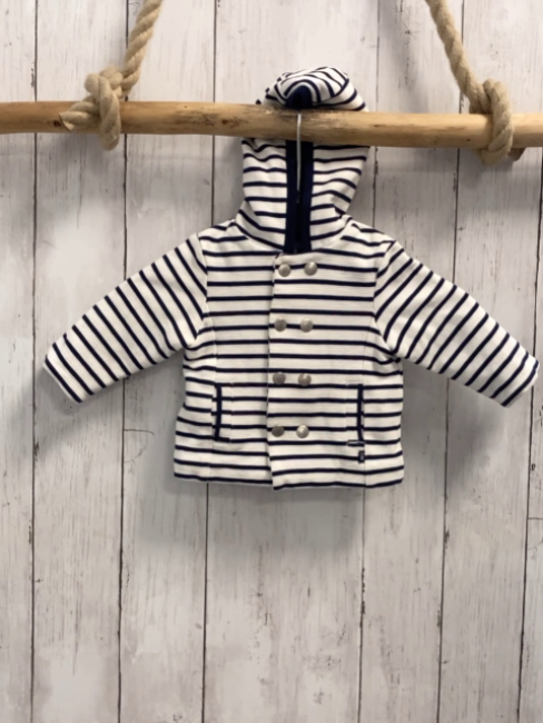 Obaibi Sweatjacke Gr. 56  blau weiß gestreift 