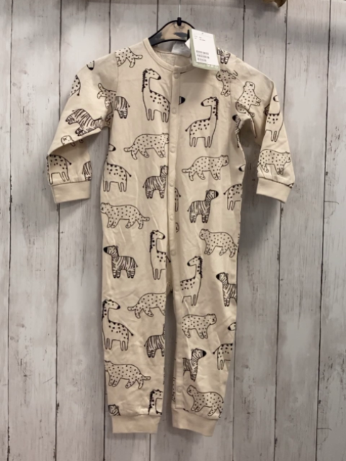 neu H&M  Schlafanzug  Gr. 86  beige schwarze Tiere 