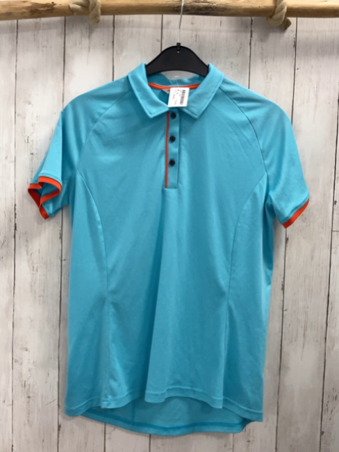 Ziener  Sportshirt  Gr. 40  hellblau Polokragen orange Bund 