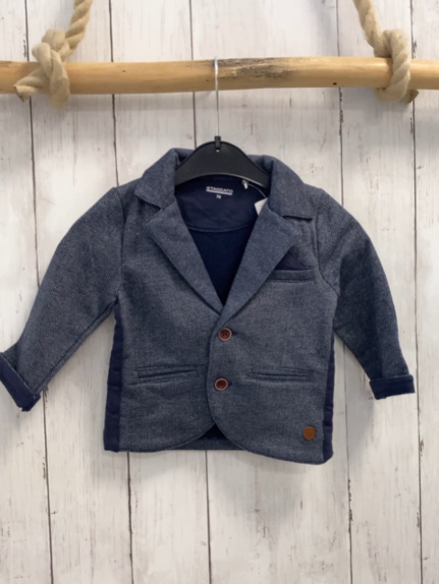 Staccato  Sweatjacke  Gr. 74  grau hellgrau meliert 