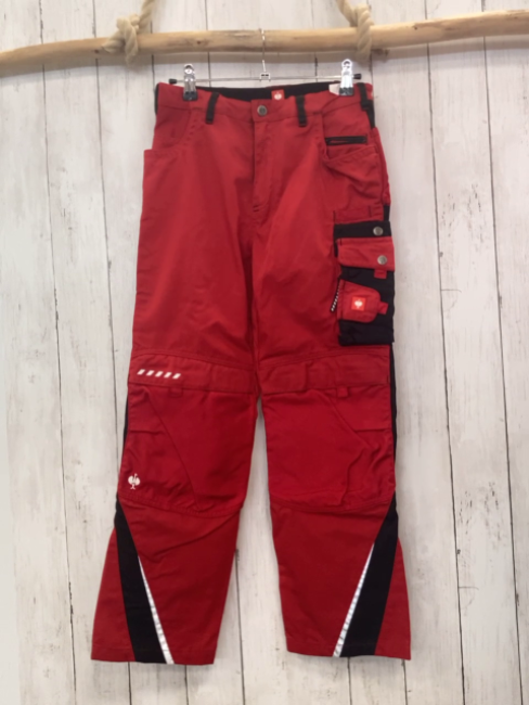 Engelbert Strauß  Hose  Gr. 146/152  rot chwarz aufgesetzte Taschen ungetragen 