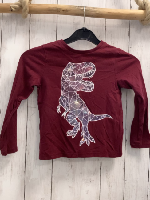   Langarmshirt  Gr. 110  weinrot Dino 