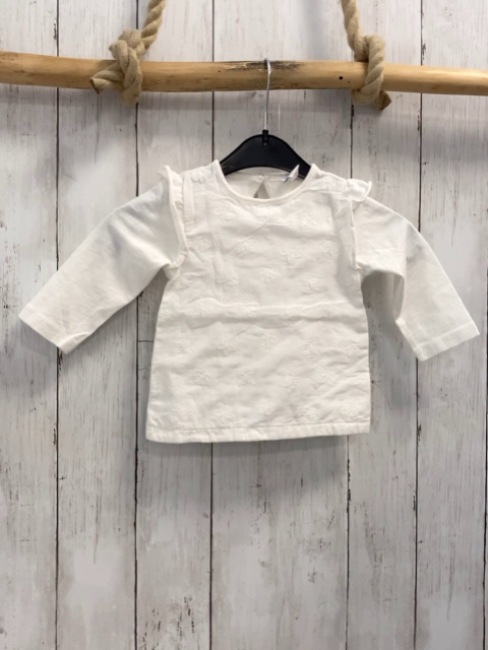   Langarmshirt  Gr. 74  weiß Schmetterlinge 