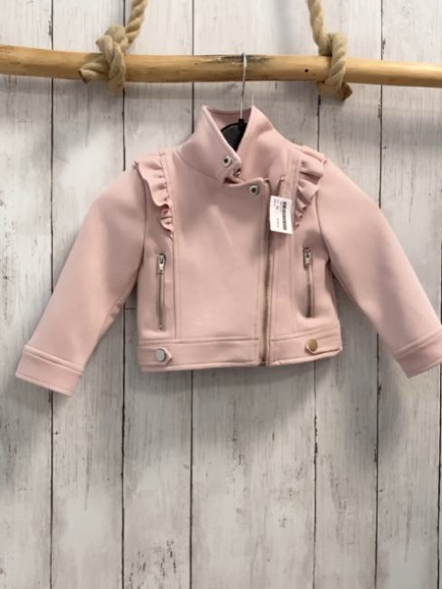   Jacke  Gr. 92  rosa Rüschen silber Reißverschlüsse 