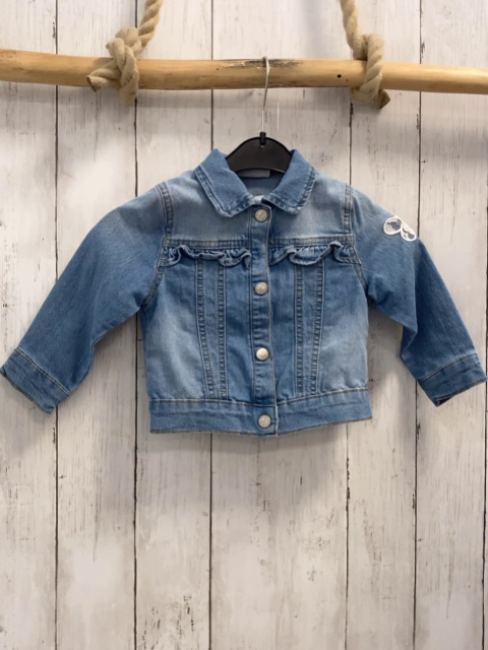   Jacke  Gr. 80  blau Jeans weiße Schmetterlinge 