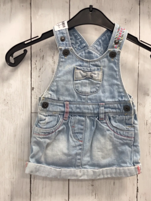   Kleid  Gr. 62  blau Jeans rosa Nähte 