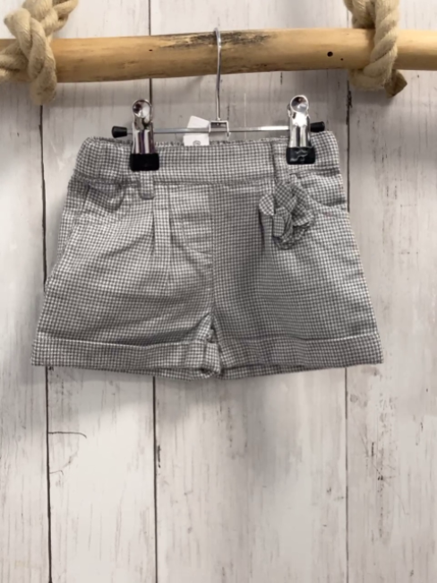  Shorts Gr. 62  grau weiß Hahnentritt Glitzer