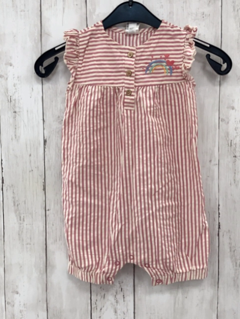 Alana  Playsuit Gr. 80  altrosa weiße Streifen 