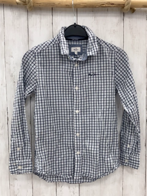 Pepe Jeans  Hemd  Gr. 128  weiß blau hellblau kariert 