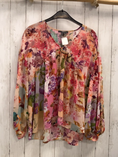 Esprit  Bluse  Gr. 158/164  beige bunte Blumen (Gr XS)
