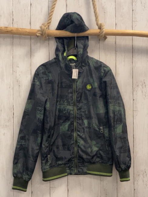 Petrol Industries Regenjacke Gr. 152  oliv Schrift gelbe Streifen am Bund 