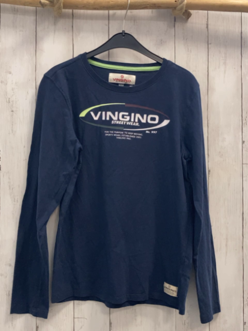 Vingino Langarmshirt Gr. 164  blau weiße Schrift