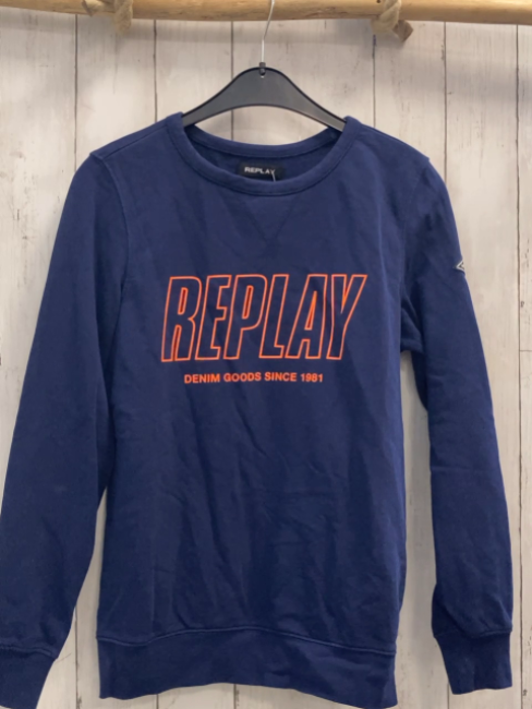 Replay Pullover Gr. 164  blau orange Schrift