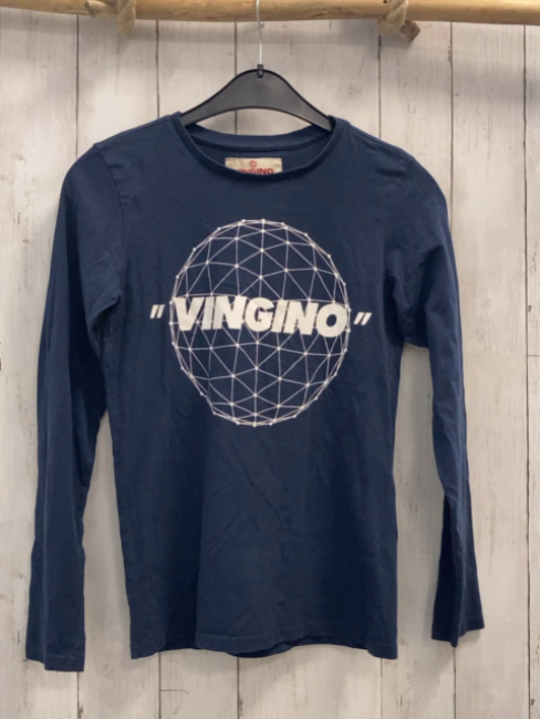 Vingino Langarmshirt Gr. 152  blau weiße Schrift