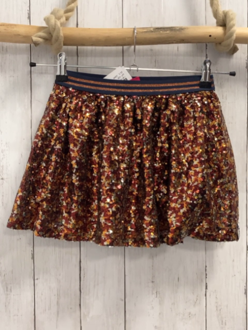 Jubel Rock Gr. 128  rot gold Pailetten blauer Bund Glitzer