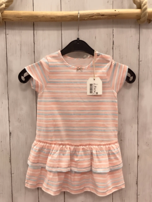 neu Eat Ants  Kleid  Gr. 86  weiß lachs hellblaue Streifen 