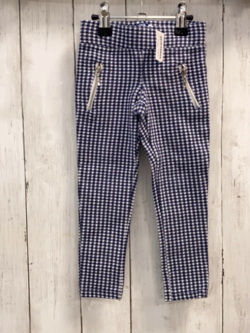 Okaidi  Jeggings  Gr. 92  blau weiß kariert silber Reißverschlüsse 