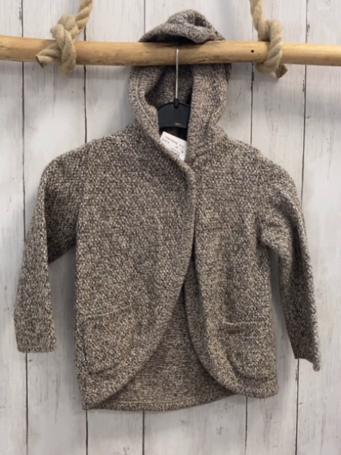 Bellybutton  Strickjacke  Gr. 98  beige grau braun meliert Kapuze 