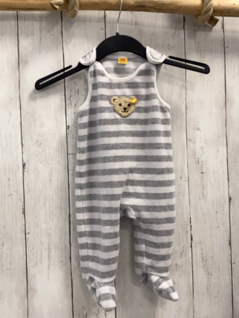 Steiff Schlafanzug Gr. 62  grau weiß gestreift Nicky