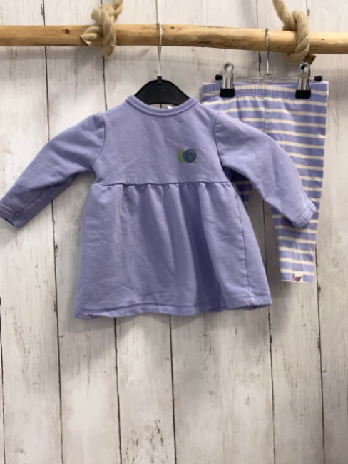 2tlg Pullover + leggings Gr. 68  flieder + flieder weiß gestreift