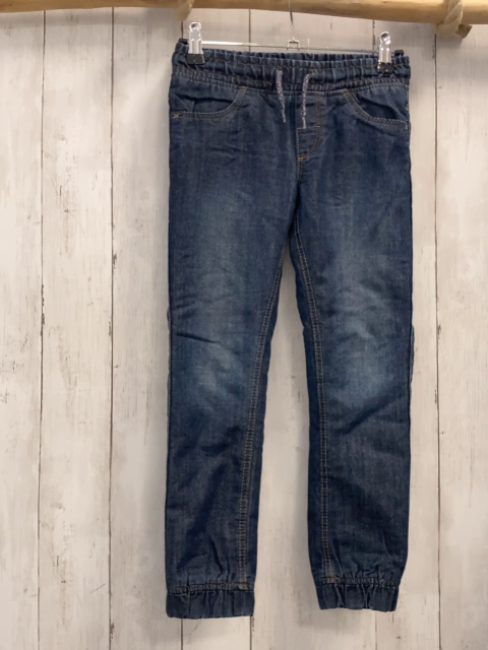   Hose  Gr. 122  blau Jeans gefüttert Gummzugbund mit Kordel 