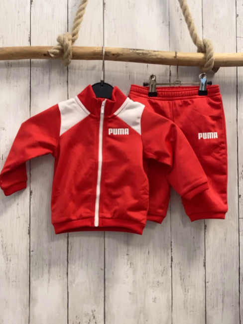 2tlg Puma  Jogginganzug  Gr. 68  rot weiße Schultern + Reißverschluss 