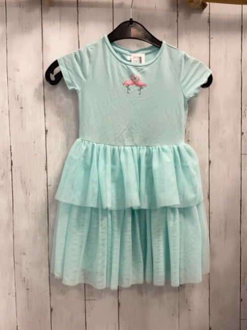 S´Oliver  Kleid  Gr. 122  hellblau Flamingos Tüllrüschenrock 