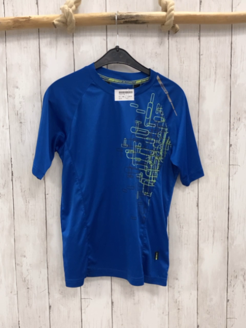  Sportshirt Gr. 146  blau schwarz grün Muster