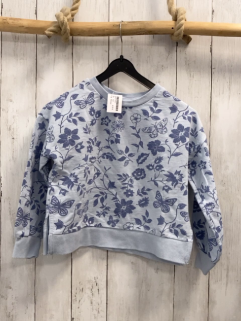 Mango Pullover  Gr. 122  hellblau blaue Blumen Schmetterline 
