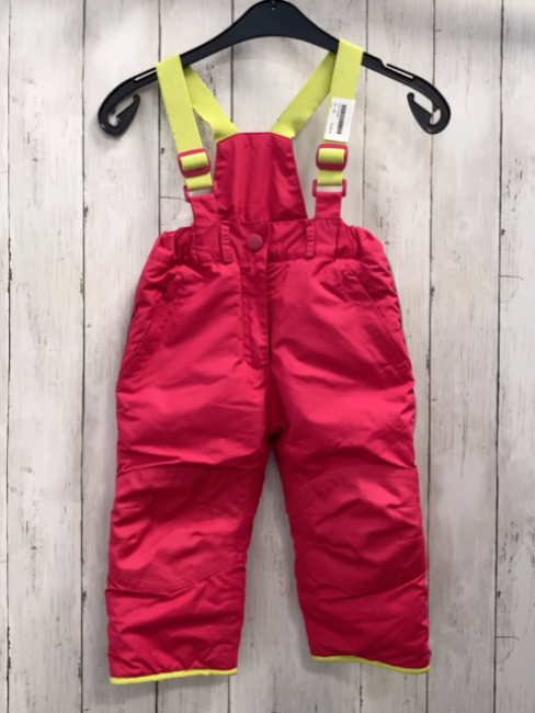   Skihose  Gr. 92  pink gelber Bund + Hosenträger 