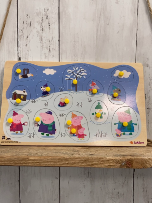 Eichhorn Holzspielzeug  Puzzle Pappe Pig Wintermotiv 