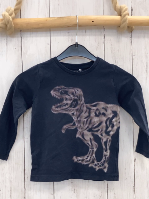 Name it  Langarmshirt  Gr. 92  blau Dino aus weißen Punkten
