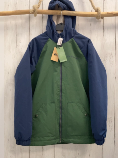 neu Quiksilber  Winterjacke  Gr. 164  blau grün Kapuze natur Teddyfutter NP 95 € 