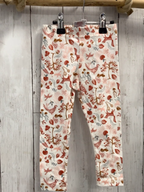 neu  Leggings  Gr. 86  weiß Waldtiere - früchte 