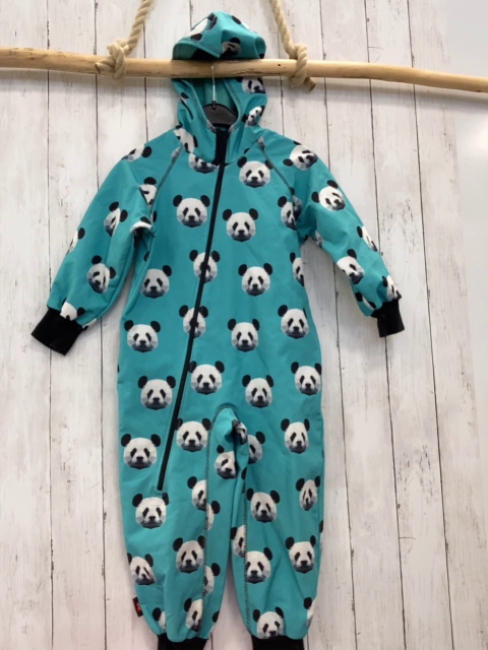 Ielm  Softshelloverall Gr. 110  türkis Pandabärköpfe 