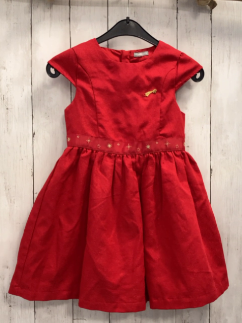 Sergent Major  Kleid  Gr. 122  rot mit goldenen Stern + Glitzer 