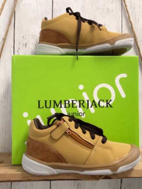 neu Lumberjack  Schuhe  Gr. 33  hellbraun dunkelbraune Schnürsenkel + Bund 