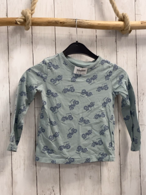 H&M  Langarmshirt  Gr. 110  mint graue Traktoren