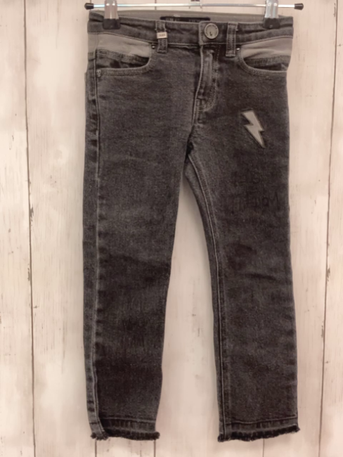 IKKS  Hose  Gr. 110  grau Jeans Umschlag Bund verstellbar 
