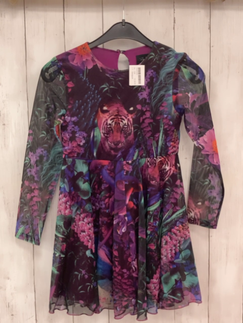 Desigual  Kleid  Gr. 128  brombeere Blumen Tüllüberkleid 