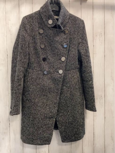 Mexx  Mantel  Gr. 40  schwarz grau gemustert große Knöpfe 