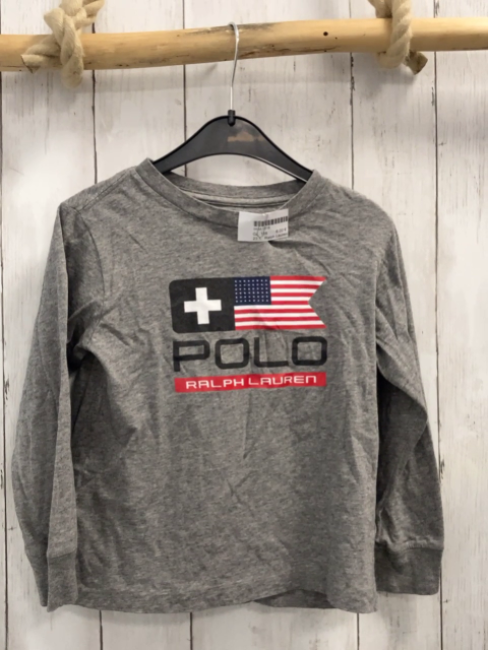 Ralph Lauren  Langarmshirt Gr. 116  grau amerikanische Flagge 