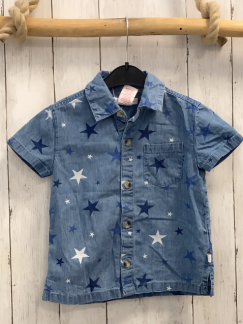 Tommy Bahamas  Sommerhemd  Gr. 92  blau Jeans Sterne 