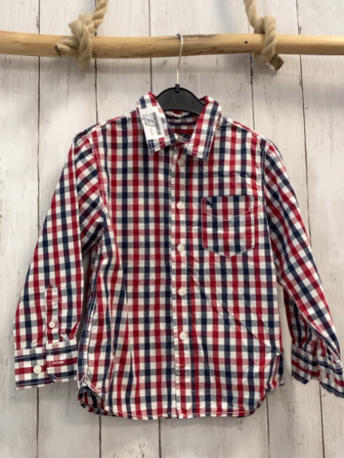 H&M  Hemd  Gr. 116  grau rot weiß kariert 
