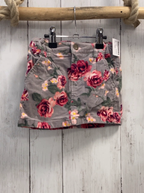 H&M  Rock Gr. 110  hellgrau Kord Blumen Bund verstellbar 