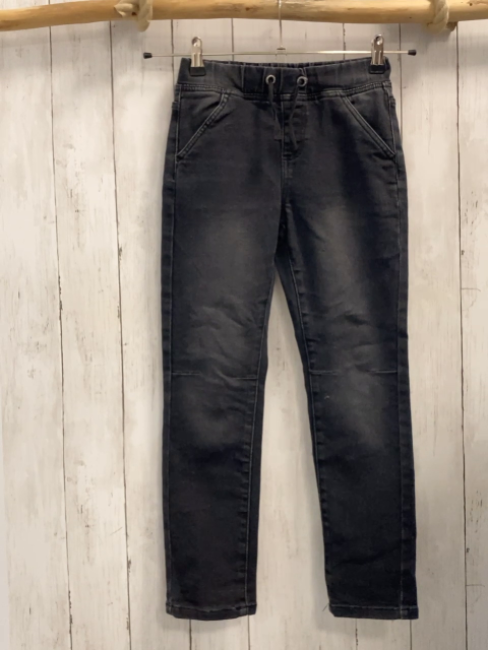   Jeggings  Gr. 134  grau Jeans Gummizugbund mit Kordel 
