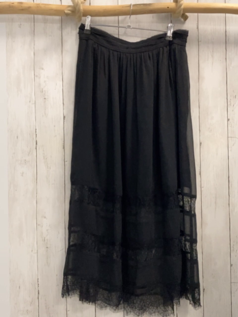 neu H&M  Rock Gr. 40  schwarz mit kürzerem Unterrock + Überrock  mit Spitze